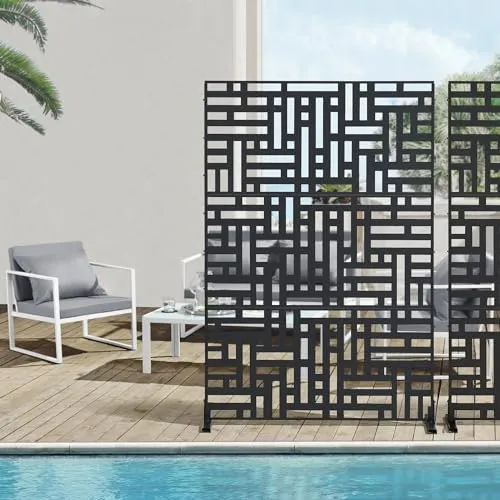 casa.pro Trennwand Bernalda Raumteiler 180 x 120 cm in schwarz von casa.pro