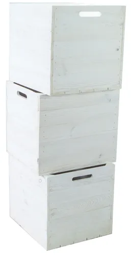 3er Set Holzkiste Weiß für Kallax und Expeditregale von Kistenkolli Altes Land