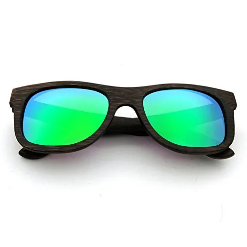 LUI SUI Männer Frauen Retro Holz Polarisierte Linse Sonnenbrille UV Schutz Eyewear Leichte Holzrahmen Float Stil Gläser für Reisen Radfahren Angeln