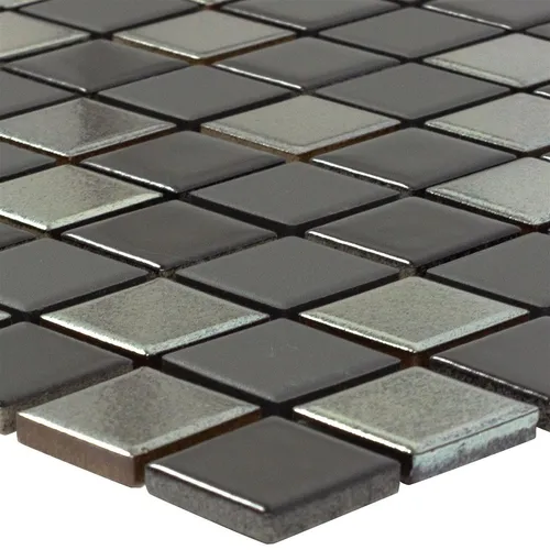 Keramik Mosaikfliese Moonstone Schwarz Grau