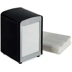 Relaxdays Serviettenspender Retro Schwarz,Silber