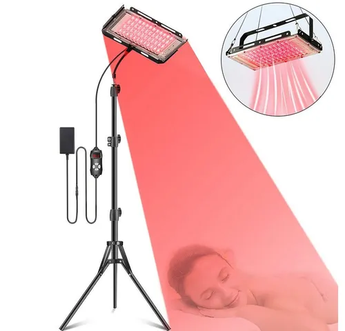 feinlux Infrarotlampe CT0966 - LED Rotlichtlampe für vielseitige Anwendungen, ausgestattet mit 96 LEDs und höhenverstellbarem Stativ – ideal für eine gezielte Lichttherapie.