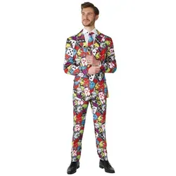 SuitMeister Partyanzug Casino Icons Kostüm Anzug in rot von Suitmeister
