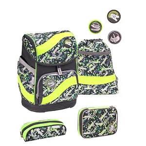 BELMIL® Schulranzen-Set Smarty Dinosaurs Neon