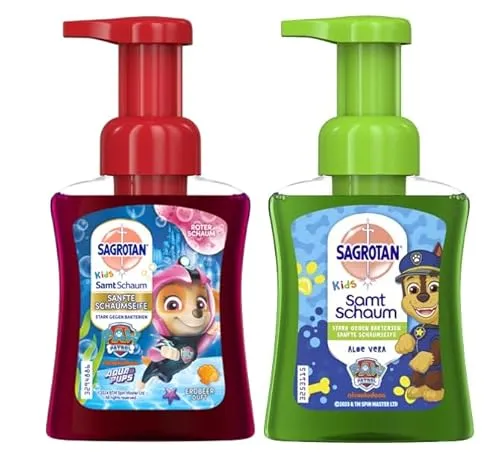 Sagrotan Schaumseife für Kinder, 1 x 250ml Erdbeer-Duft, 1 x 250ml Aloe Vera-Duft
