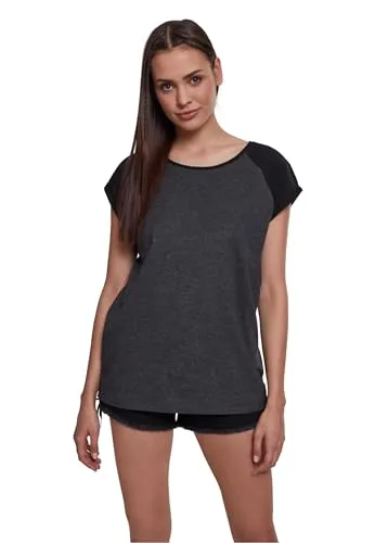 Urban Classics Ladies T-Shirt Contrast Raglan Tee, lässiges Raglan T-Shirt für Frauen, Regular Fit, erhältlich in vielen Farben, Größen XS-5XL