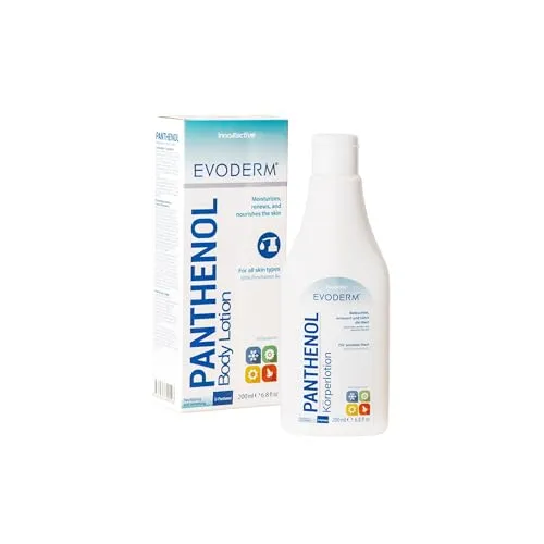 Panthenol Body Lotion – Feuchtigkeitspflege mit D-Panthenol, Urea & Vitamin E – beruhigt & regeneriert trockene, empfindliche Haut – schnell einziehend, ohne zu fetten – 250 ml