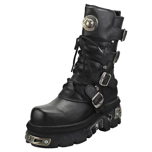 New Rock Classic Leder Boots mit Reactor Sole UK 9 - Wanderschuhe aus hochwertigem Leder mit einer robusten Reactor-Sohle, ideal für Outdoor-Abenteuer und lange Wanderungen.
