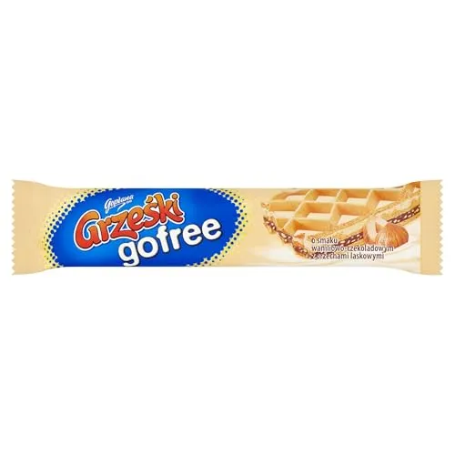 Goplana Grzeski gofree mit Vanillegeschmack und Haselnüsse /// Grzeski gofree wanilia/czekolada/orzeczy 33g
