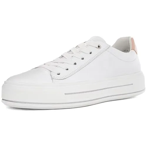 Damen-Sneaker 12-23003 CANBERRA WEISS,SAND Gr. 42.5 - Wechselfussbett für individuellen Komfort, High Soft Bamboo für optimale Atmungsaktivität und Bequemlichkeit.