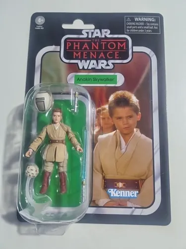 Hasbro Star Wars F4493 Vintage Collection Anakin Skywalker - 9,5 cm Actionfigur aus The Phantom Menace, mit photorealistischer Gesichtsdekoration und 4 filminspirierten Accessoires