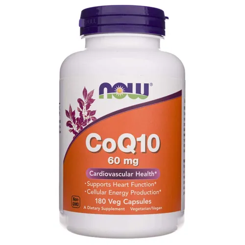 NOW FOODS Coenzym Q10 60 mg - 180 Kapseln - Vitamine & Mineralien zur Unterstützung des allgemeinen Wohlbefindens, mit 180 Kapseln für eine langanhaltende Versorgung.