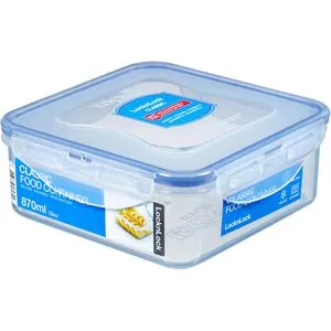 LOCK&LOCK Frischhaltedose 'Lock & Lock Classic' - Quadratische Vorratsdose mit 0,87 l Volumen, mikrowellen- und spülmaschinengeeignet, ideal für die Aufbewahrung von Lebensmitteln.