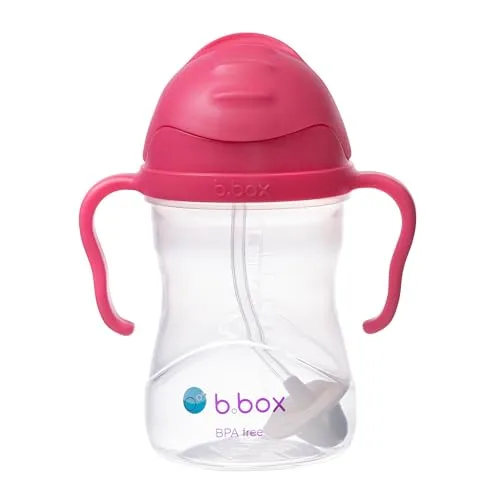 b.box Trinklernbecher Für Jeden Winkel | Flip-Top, Schwerer Strohhalm, Griff, Auslaufsicher | BPA-Frei & für Spülmaschine | Ab 6 M | 240 ml, Rosa