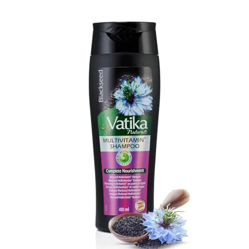 Vatika Multivitamin Shampoo mit Schwarzkümmel & Henna, 400 ml – Pflegt die Kopfhaut, stärkt das Haar, verleiht Glanz und verbessert die Kämmbarkeit Ideal für gesundes, kräftiges Haar