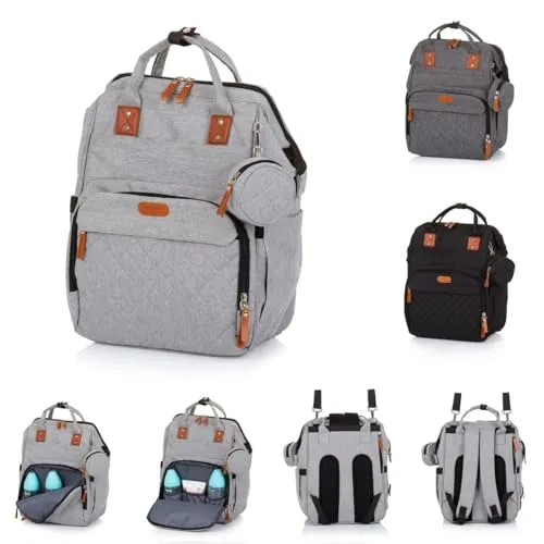 Chipolino Wickeltasche - Vielseitiger Kinderwagen Rucksack mit Schnullertasche - Baby Wickelrucksäcke, ideal für alle Kinderwagenmodelle, mit praktischem Reißverschluss und vielen Fächern für Flaschen und Zubehör.