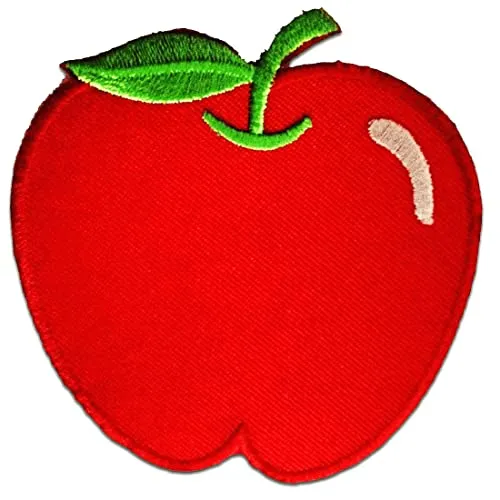 Catch the Patch Apfel Frucht Obst - (Größe: 7,5 x 8 cm) Aufnäher, Bügelbilder, Aufbügler, Applikationen, Patches, Sticker zum Aufbügeln oder Aufnähen – für Kleidung, Taschen, Jacken