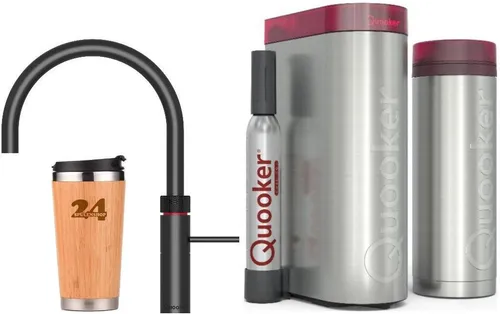 QUOOKER FUSION ROUND Schwarz VAQ PRO3 mit CUBE 2 – 100°C Kochendwasserhahn - Eleganter Kochendwasserhahn mit 5-in-1-Funktion für kaltes, warmes, kochendes sowie gekühltes Wasser. Der Quooker vereint Design und Funktionalität in Ihrer Küche.