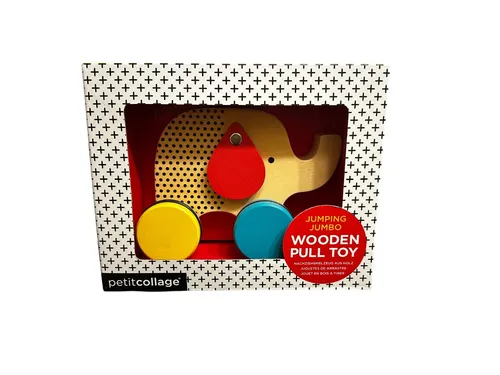 Bunter Nachzieh-Elefant Nachziehtier aus Holz | ab 18+ Monaten | NEU