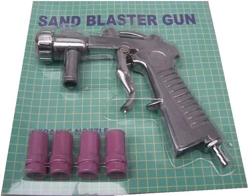 Apex Sandstrahlpistole SANDSTRAHLPISTOLE 07009 - Druckluftpistole für Sandstrahlkabinen mit 4 hochwertigen Keramikdüsen, ideal für präzises Reinigen und Sandstrahlen von Metallteilen, Motoren und mehr.