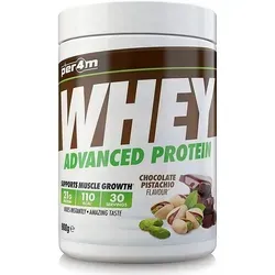 Per4m Whey Advanced Protein (900g) Chocolate Pistachio - Nahrungsergänzungsmittel für Sportler mit 70g Protein pro 100g, ideal zur Unterstützung von Muskelaufbau und Regeneration, geringer Fett- und Zuckergehalt.