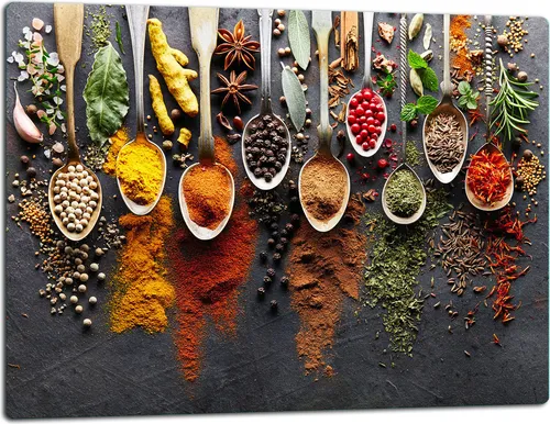 Glasschneidebrett Herdabdeckplatte Ceranfeld Universal 52x40 cm Gewürze