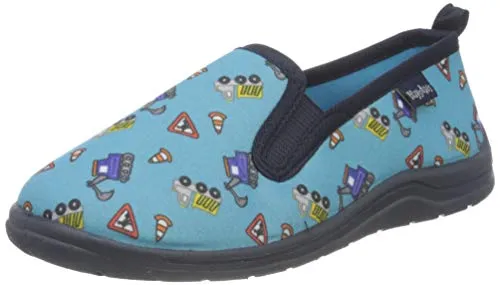 Playshoes Hausschuhe Unisex Kinder Hausschuh, Baustelle, 18/19 EU