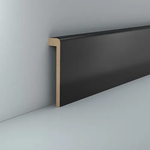 Sockelleisten Abdeckleiste Fliesensockel 19 x 96 Schwarz seidenmatt Modern MDF