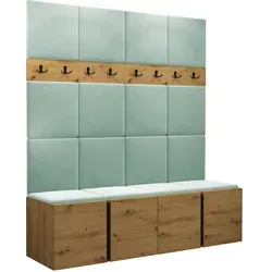Mirjan24 Garderoben-Set Eiche Artisan Mintgrün