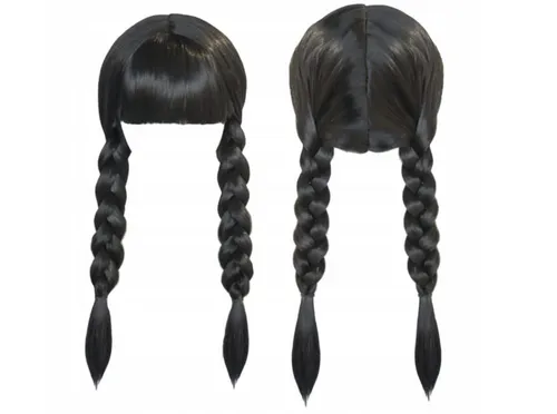 Wednesday Perücke Familie Dekoration Addams Deko Hair Karneval NEU!