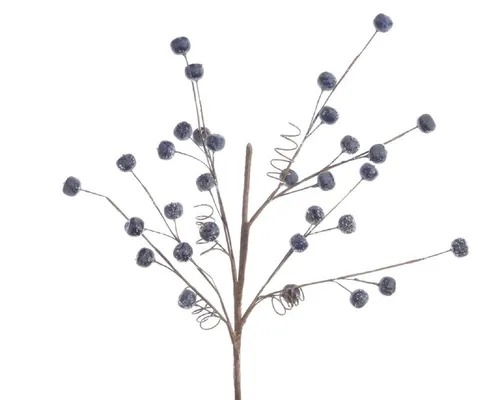 Zweig Dekozweig Beerenstrauß blau Schlehe frostig 20 x 60 cm