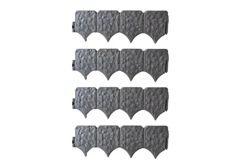 HTI-Living Beetumrandung Beetumrandung Nessa Stone 4-teilig Grau, LxH: 41x14 cm, Set, 4 Module, Beetbegrenzung Beeteinfassung