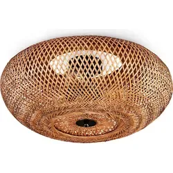 Decollatura moderne Deckenlampe aus Metall/Bambus/Holz in Schwarz/Natur - Schwarz