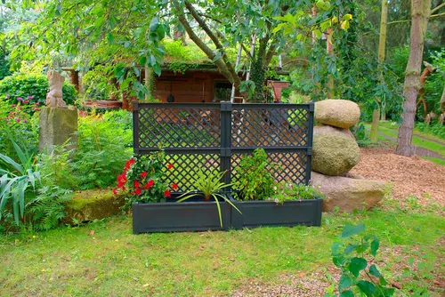 KHW Spalier 2er-Set - 100 cm Pflanzkasten mit Spalier in Schwarz - Pflanzenkästen & Spaliere, UV-beständig und winterfest, ideal für kreative Garten- und Balkonlösungen. Erweitern Sie Ihre Pflanzenvielfalt!