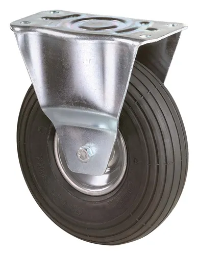 BS Bockrolle 200 mm mit Rollenlager - Hochwertige Bockrolle aus verzinktem Stahlblech, ideal für den Einsatz in industriellen Anwendungen und mit langlebigem Luftrad für optimale Mobilität.