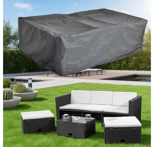 Mucola Gartenmöbel-Schutzhülle 247x130x108 cm - Sitzgruppen-Schutzhüllen, langlebige Abdeckplane aus 100% Polyethylengewebe mit UV-Schutz und Kordelzug für sicheren Halt bei Wind.