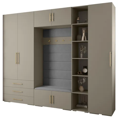 ABIKS MÖBEL Kompaktgarderobe INOVA 3 SATZ 11 mit Kleiderstange und Regalen - Praktisches Möbelset für jeden Raum: Modernes Design mit viel Stauraum für Kleidung und persönliche Gegenstände. Robuste Materialien garantieren Langlebigkeit. Einfacher Aufbau für schnellen Einsatz.