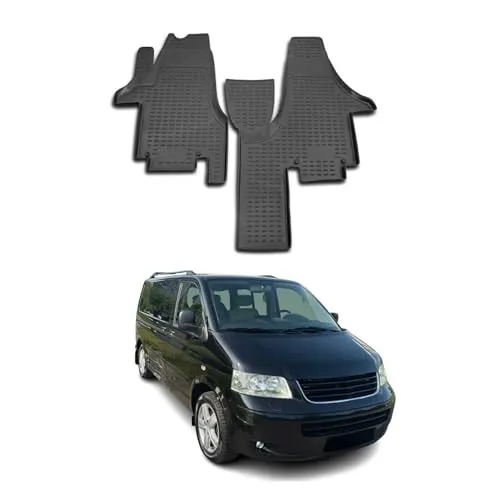 OMAC Auto-Fußmatten für VW Multivan T5 (2003-2015) - Fahrzeugspezifische Automatten aus TPE, rutschfest und wasserfest, bieten exzellenten Schutz und sind leicht zu reinigen für einen stets sauberen Innenraum.