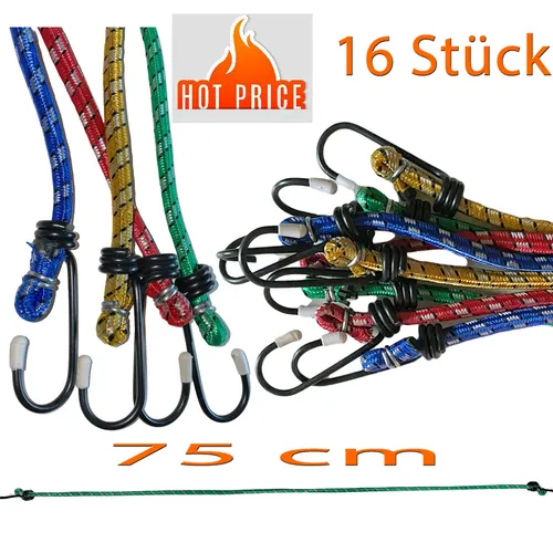 Stück  Expander Gummseil  Gepäckgummi Spanner Gepäckspanner Doppelhaken Gummi 16