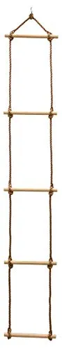LittleTom Kinder Strickleiter 188x30 cm Outdoor Kletterleiter Hängeleiter Natur