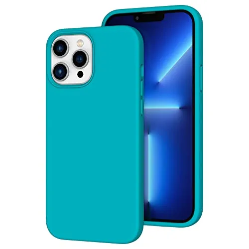 K TOMOTO Kompatibel mit iPhone 13 Pro Max Hülle für Frauen, [Fallschutz] [Anti-Fingerabdruck] [Anti-Kratzen] Stoßfeste, weiche Silikon-Handyhülle für iPhone 13 Pro Max 6,7 Zoll, Teal