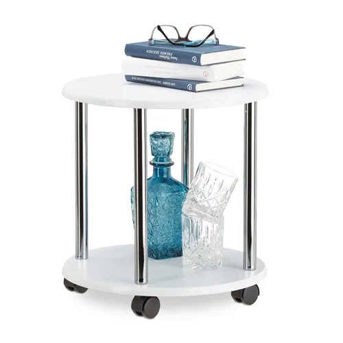 Relaxdays Beistelltisch rollbar in weiß von Relaxdays