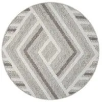 payé Teppich Linda 7590 Kurzflor Rund 120x120 cm Beige Geo-Muster