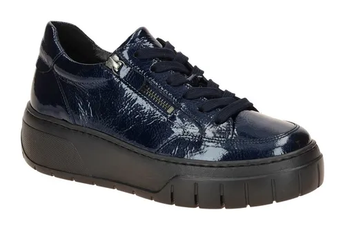 Gabor Damen Sneaker Low 73.220 - Damen-Sneaker aus hochwertigem Lackleder, gepolsterten Innensohlen für höchsten Komfort und seitlichem Reißverschluss für einfaches An- und Ausziehen.