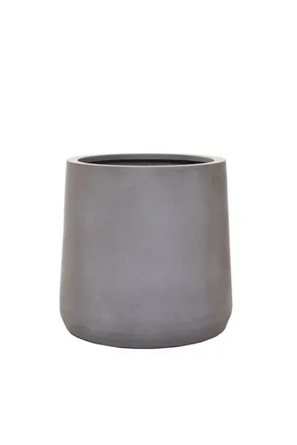 VIVANNO Pflanzkübel Blumentopf Pflanzkübel Fiberglas VEKRA Beton-Design Grau - 38x40 cm