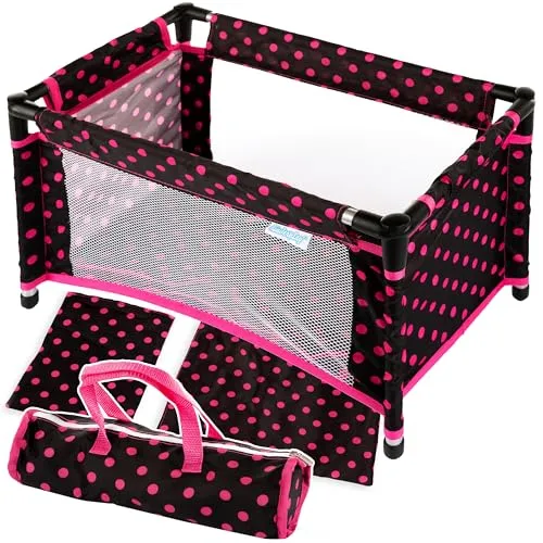 Kinderplay Puppenreisebett – Klappbares Puppenbett mit Tragetasche - Möbel für Minipuppen, leicht transportierbar und ideal für Zuhause oder unterwegs. Inklusive Matratze und Bettwäsche, schnell auf- und abgebaut für endlosen Spielspaß.