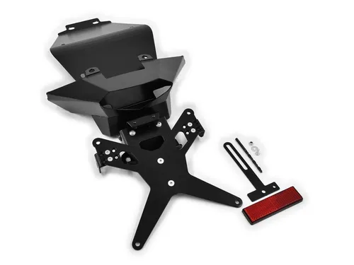 ZIEGER Kennzeichenhalter X-Line für KTM 125, 200, 390 Duke - Robuster Kennzeichenhalter mit verstellbarem Neigungswinkel und sportlicher Optik, passend für KTM Duke Modelle 125, 200 und 390. Witterungsresistent und keine TÜV-Eintragung erforderlich.