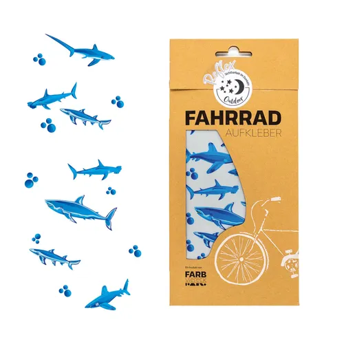 Produktbild Hai  Shark Aufkleber Sticker für Fahrrad reflektierend Junge Reflex