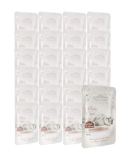 Dehner Premium Lovely Katzensnack, Leckerli glutenfrei, für ausgewachsene Katzen, Brühe mit Huhn, im Beutel, 24 x 40 g (960 g)