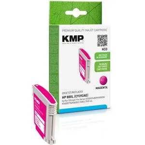 KMP H33 - 17 ml Magenta Tintenpatrone, kompatibel mit HP 88, hohe Druckqualität auf Pigmentbasis für brillante Farbdrucke